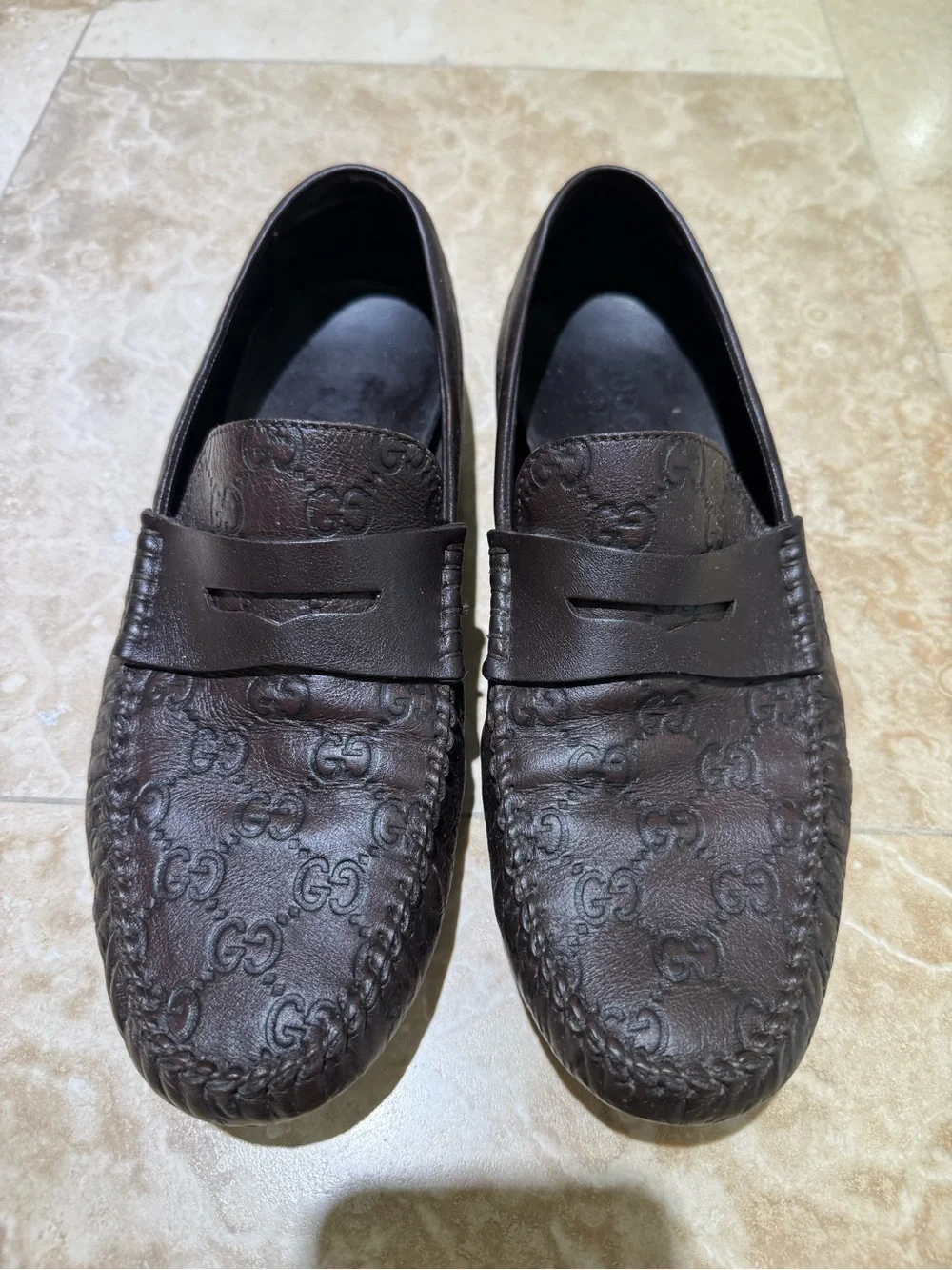 Gucci Men’s Brown Leather Moccasin Loafers